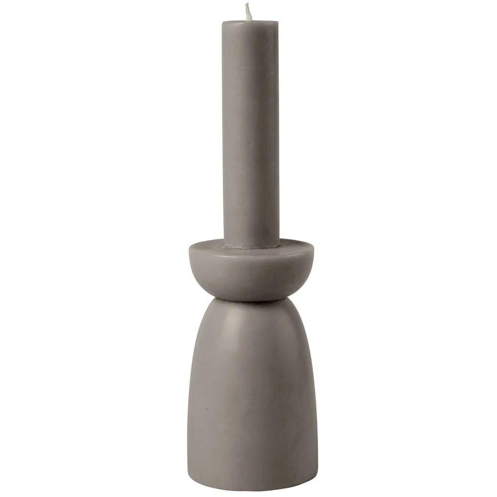 Cozy Candle Candleholder- White- S- 18H Stearinlys, L Dark Taupe v:3155750