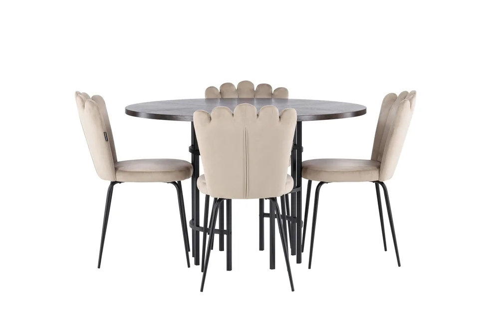Copenhagen Spisegruppe 115 cm Rund med 4 Limhamn Stoler v:8420733 Copenhagen Spisegruppe 115 cm Rund med 4 Limhamn Stoler v:8420733