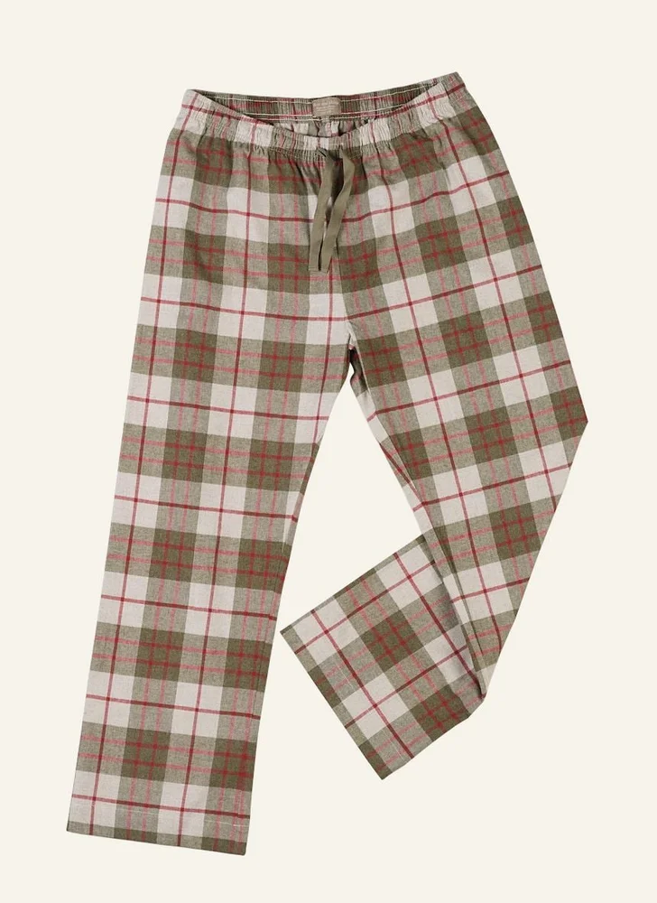 Garnfarget flanell pysjbukse multi rød – one size v:6323672