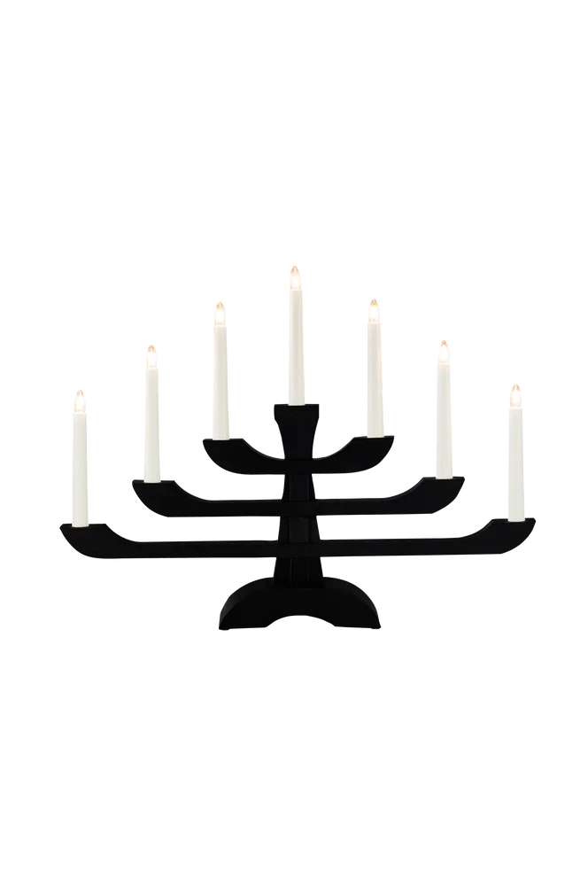 El-lysestake 7 lys tre 39 cm – Svart – Belysning | m v:3299329