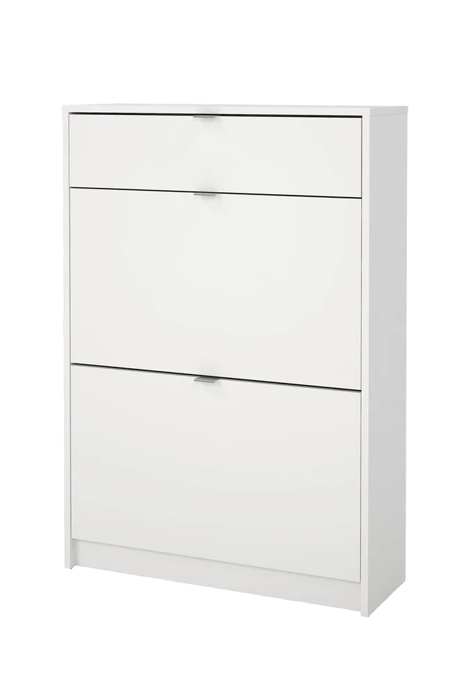SHOES Skoskap med 2 vippedører + 1 skuff – Hvit m v:6975414 SHOES Skoskap med 2 vippedører + 1 skuff – Hvit m v:6975414