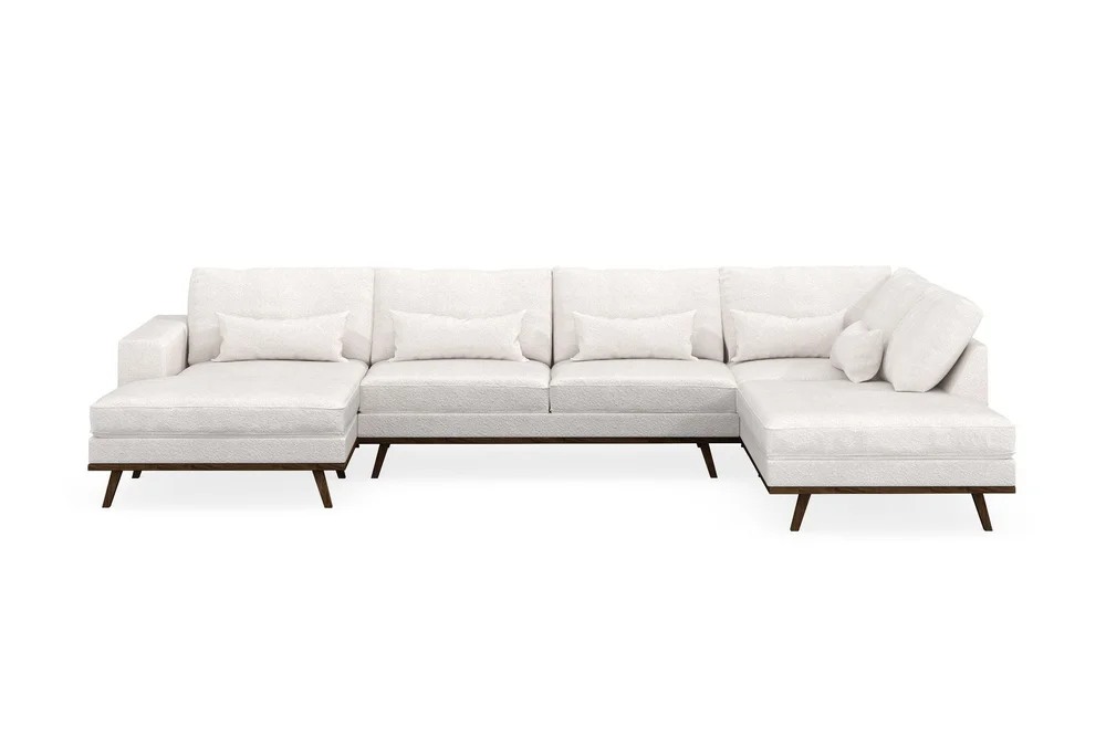 Copenhagen 5-seters Høyrevendt U-formet Sofa med Divan og Sjeselong i Bouclé v:3429632 Copenhagen 5-seters Høyrevendt U-formet Sofa med Divan og Sjeselong i Bouclé v:3429632