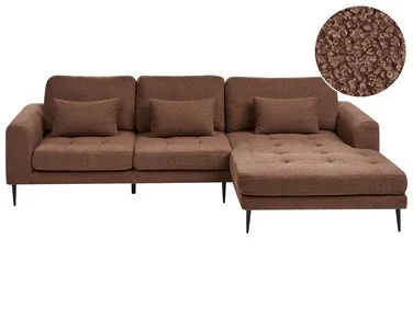 Hjørnesofa 3-seter FLAM Bouclé Brun Venstrevendt v:1454854 Hjørnesofa 3-seter FLAM Bouclé Brun Venstrevendt v:1454854