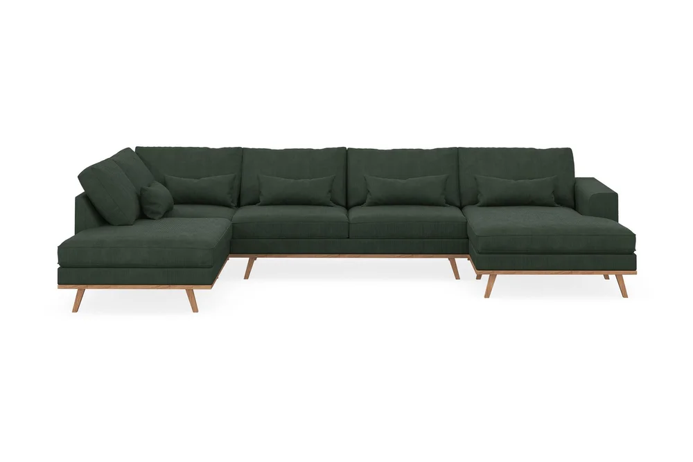 Copenhagen 5-seters Venstrevendt U-formet Sofa med Divan og Sjeselong i Manchester v:7935381