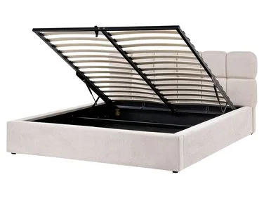 Seng med oppbevaring BASTON Lys beige 160 x 200 cm v:7560635