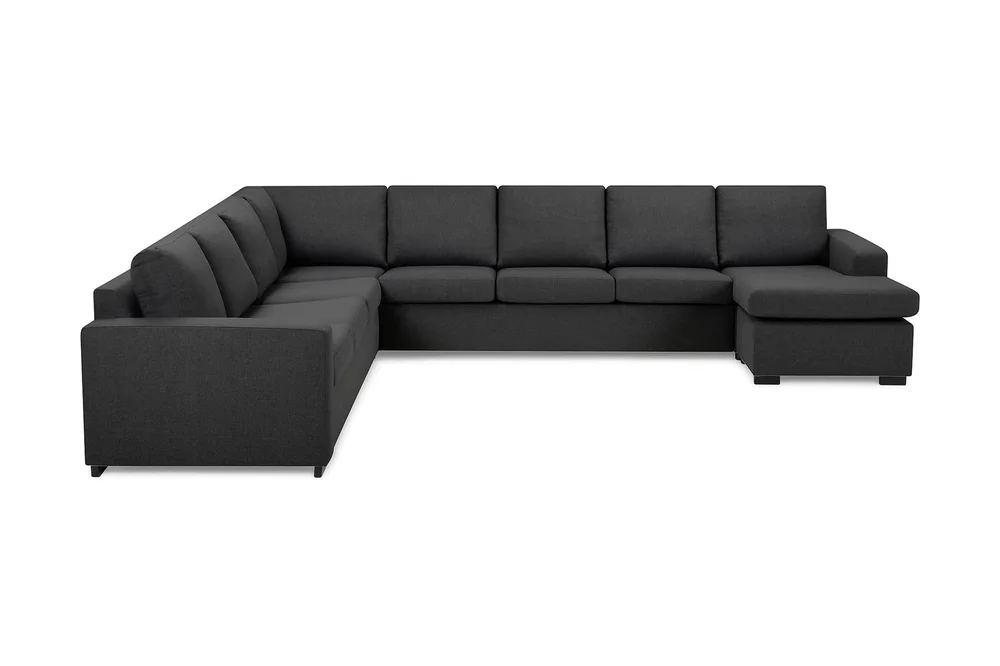 Crazy 7-seters Vendbar U-formet XX-Large Hjørnesofa med Divan i Stoff v:9986705