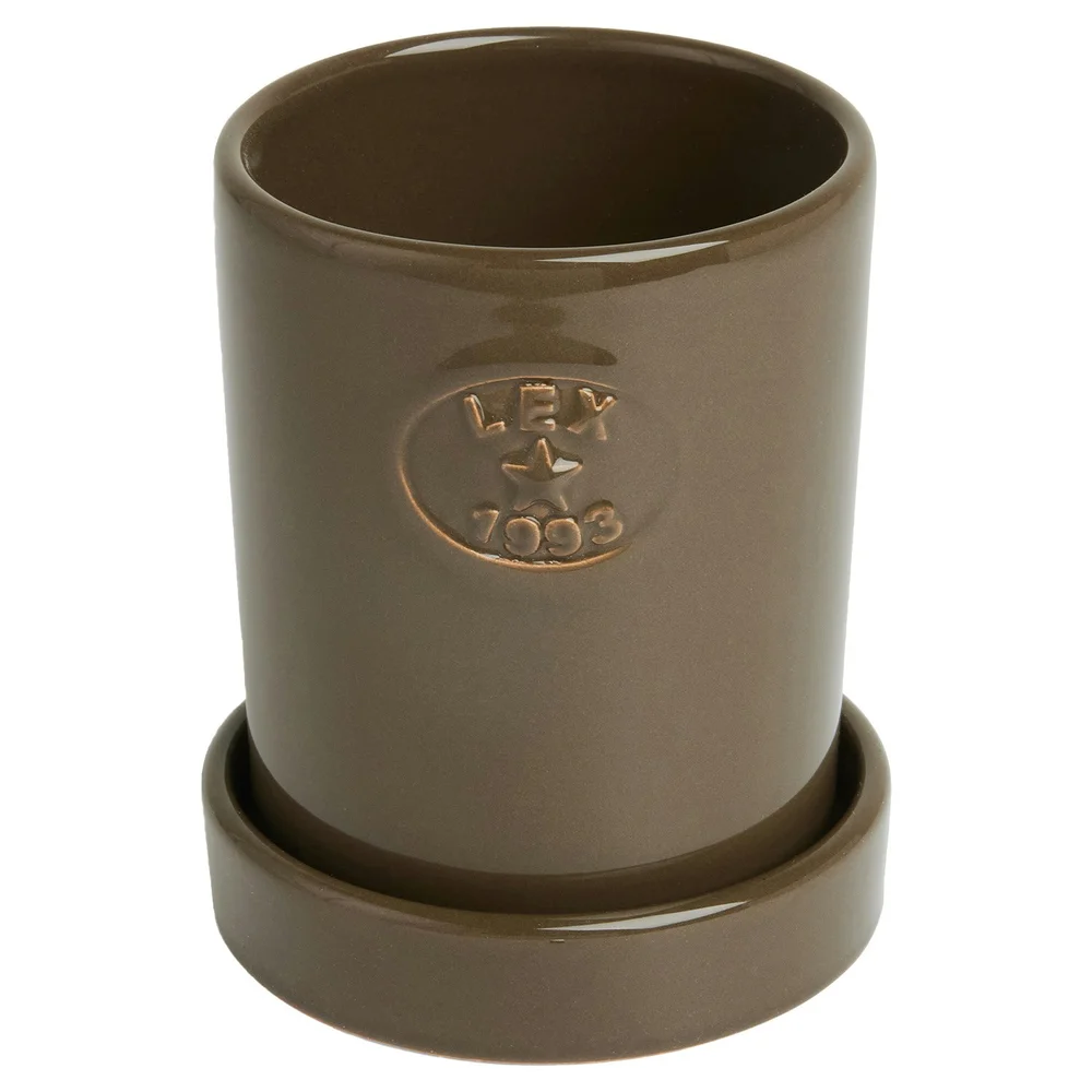 Krukke Med Tallerken H14 cm, Taupe v:5904823 Krukke Med Tallerken H14 cm, Taupe v:5904823