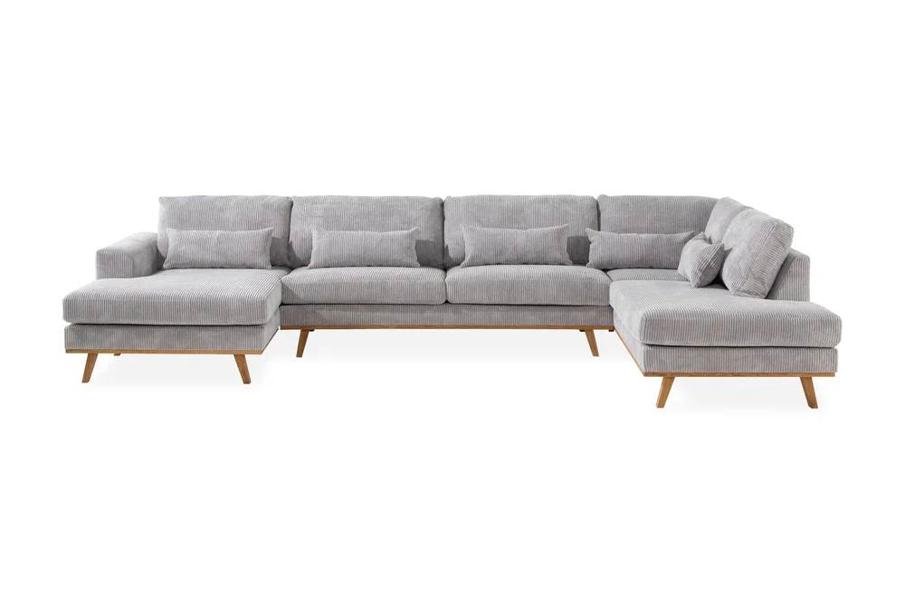 Copenhagen 5-seters Høyrevendt U-formet Sofa med Divan og Sjeselong i Manchester v:6162217