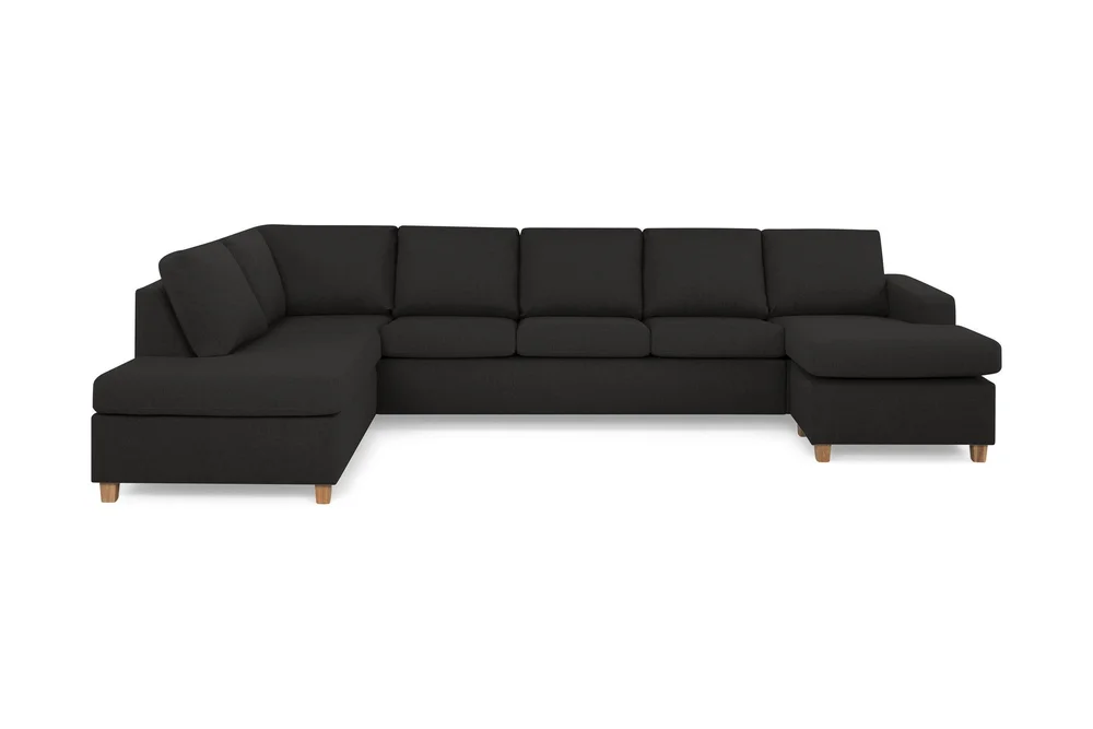 Crazy 5-seters Venstrevendt U-formet X-Large Sofa med Divan og Sjeselong i Stoff v:9698671