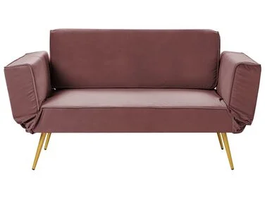 Sovesofa 2-seters SAARELA Fløyel Rosa v:838771 Sovesofa 2-seters SAARELA Fløyel Rosa v:838771
