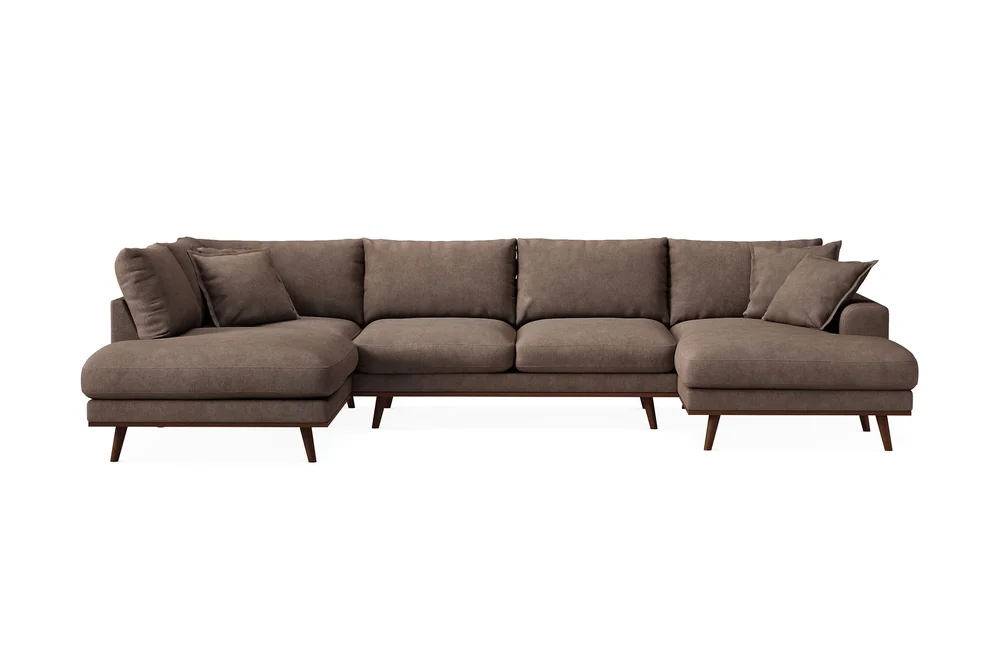 Copenhagen Premium 5-personers Venstrevendt U-formet Dyb Sofa med Divan og Chaiselong i Stoff v:9766963