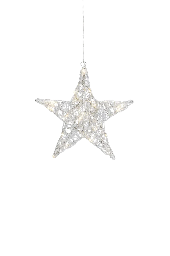 Akrylstjerne med 5 spisser og 24 LED-lys – Transparent – Belysning | m v:6061467 Akrylstjerne med 5 spisser og 24 LED-lys – Transparent – Belysning | m v:6061467