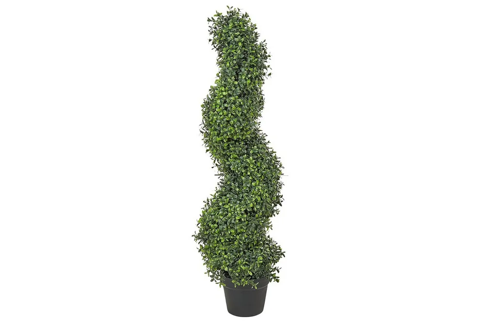 Konstgjord växt Beliani Buxus Spiral Tree 30x30x98 cm Green||Black v:5644143 Konstgjord växt Beliani Buxus Spiral Tree 30x30x98 cm Green||Black v:5644143