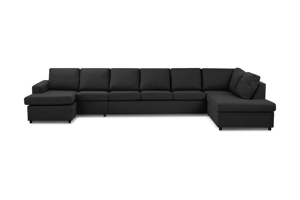 Crazy 6-seters Høyrevendt U-formet XX-Large Sofa med Divan og Sjeselong i Stoff v:8212826