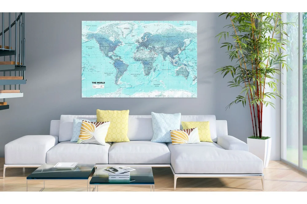 Tavle World Map: Sky Blue World 90X60 v:6948259 Tavle World Map: Sky Blue World 90X60 v:6948259