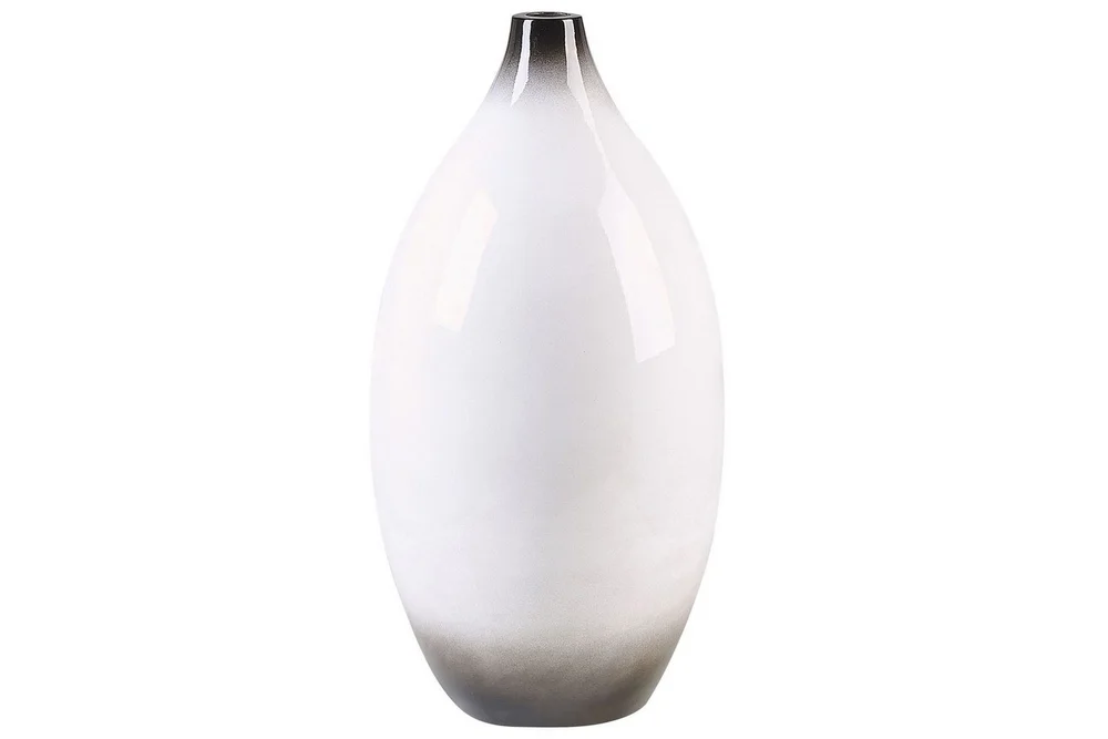 Dekorationsvas Beliani Baeza 21x21x46 cm White||Black v:5782943