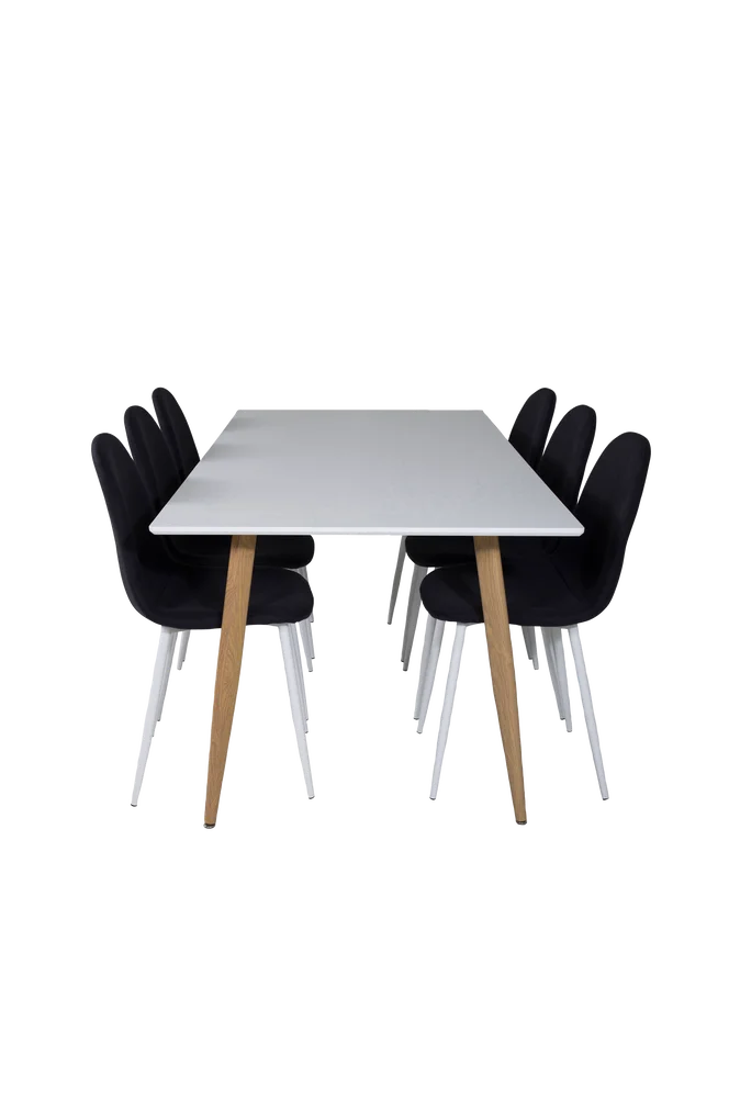 Spisebord Polar med 6 stoler Polar – Hvit m v:1367457