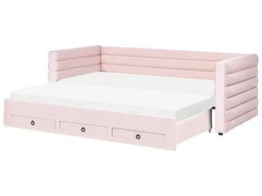 Dagseng med oppbevaring Fløyel MEUDON 90 x 200 cm Pastellrosa v:5518416 Dagseng med oppbevaring Fløyel MEUDON 90 x 200 cm Pastellrosa v:5518416