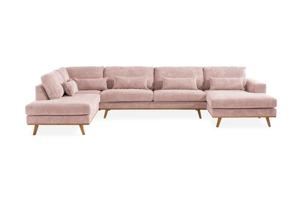 Copenhagen 5-seters Venstrevendt U-formet Sofa med Divan og Sjeselong i Manchester v:5685140