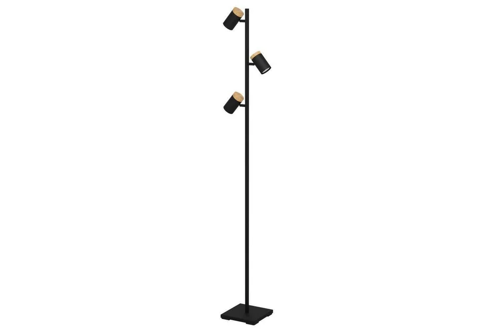 Gulvlampe Eglo Cartagena Svart/Tre med 3 Lamper v:6738973