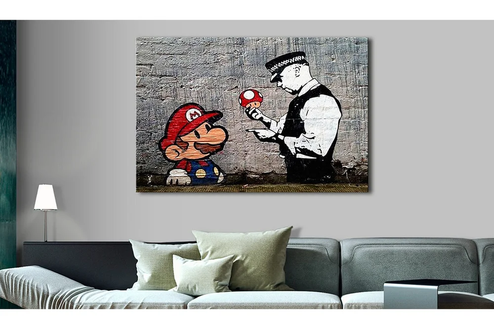 Tavle Mario And Cop By Banksy 60X40 v:1149551
