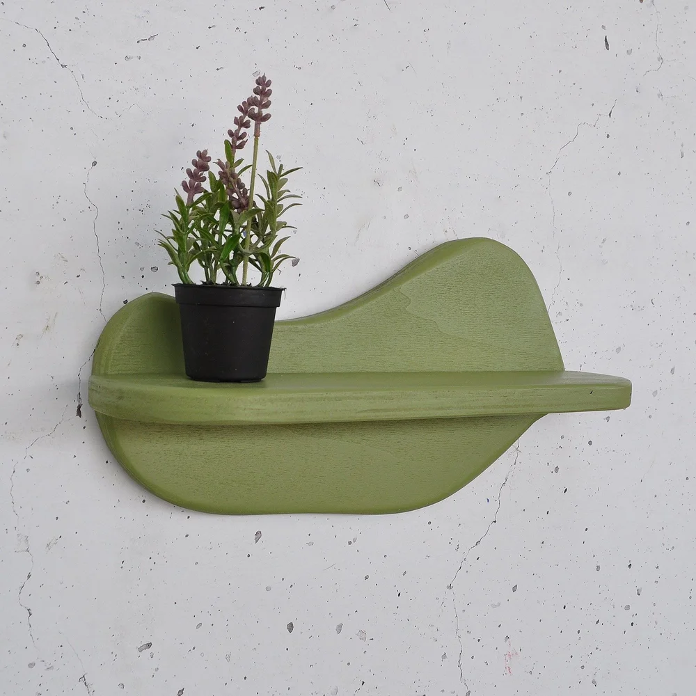 Dekorativ vegghylle i tre Hanah Home Magna Lysegrønn 35 x 18 x 11 cm v:1964227