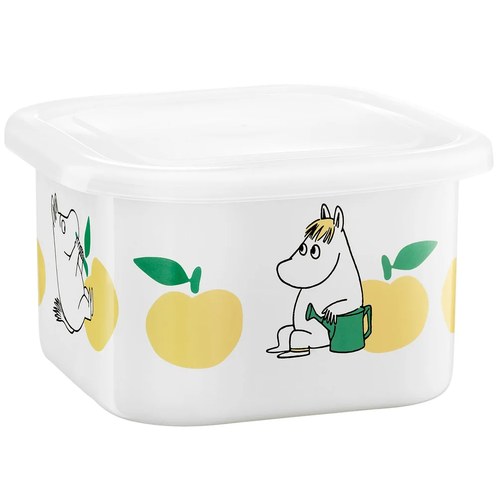 Moomin Joyfull Apples Emaljekrukke Med Lokk 1 L, Gul v:5127521