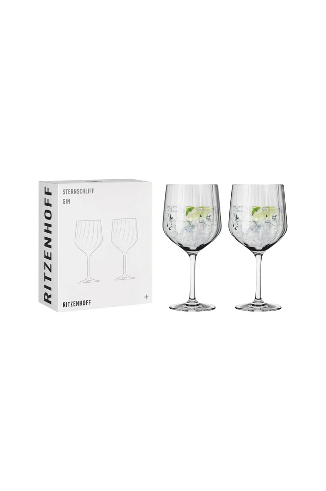Gin & Tonicglass på fot Sternschliff 2-pk - Transparent - Kjøkken & husholdning | m v:3937208
