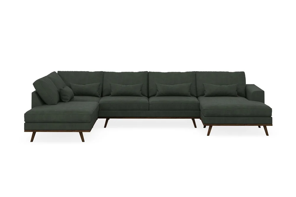 Copenhagen 5-seters Venstrevendt U-formet Sofa med Divan og Sjeselong i Manchester v:7107028