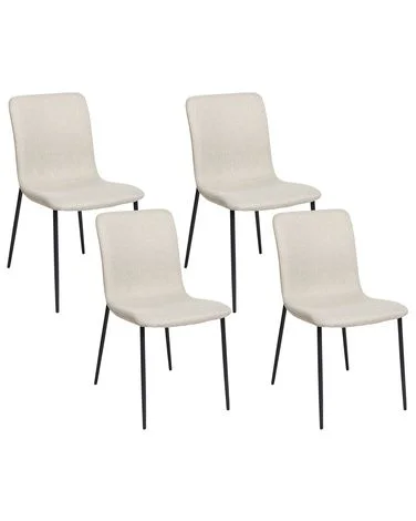Sett med 4 spisestoler GLENDIVE Lys beige v:8366410