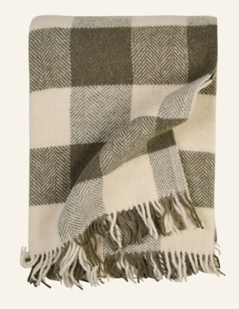 Ullpledd grønn - 130x170 cm v:1555977