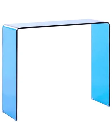 Konsollbord KENDALL Herdet glass Blå v:9363266