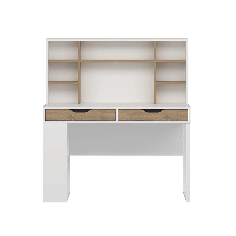 Skrivebord Kalune Design Mila (120 x 132 x 60 cm) hvit valnøtt v:1546708