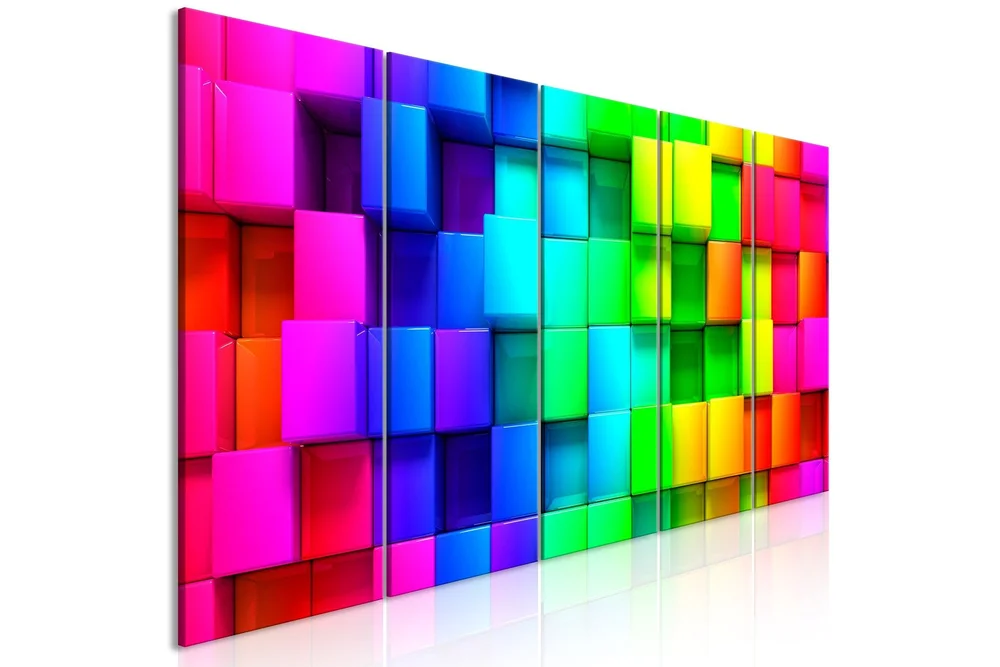 Bilde Colourful Cubes 5 Parts Narrow 200×80 v:8354348 Bilde Colourful Cubes 5 Parts Narrow 200×80 v:8354348