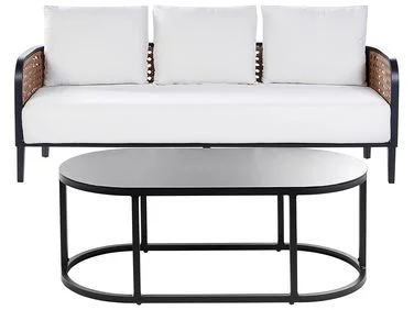 Loungesett til hagen med bord 3-seter MONTEFALCO Metall Hvit v:3221789