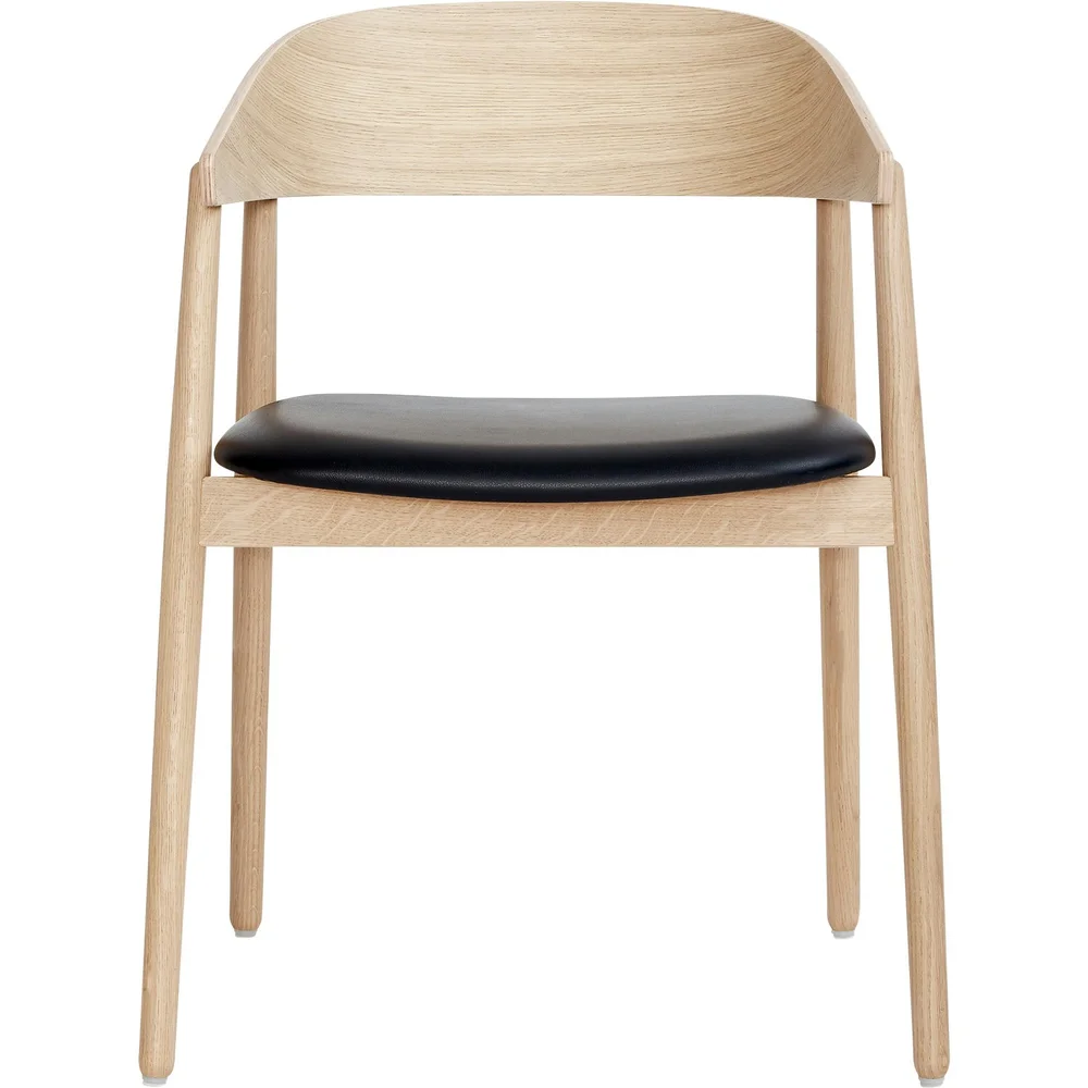 AC2 Lenestol, White Pigmented Oak/Svart Skinn v:5853713