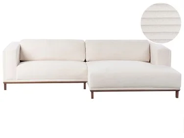 Hjørnesofa 4-seters VENG Kordfløyel Lys beige Venstrevendt v:1509294 Hjørnesofa 4-seters VENG Kordfløyel Lys beige Venstrevendt v:1509294