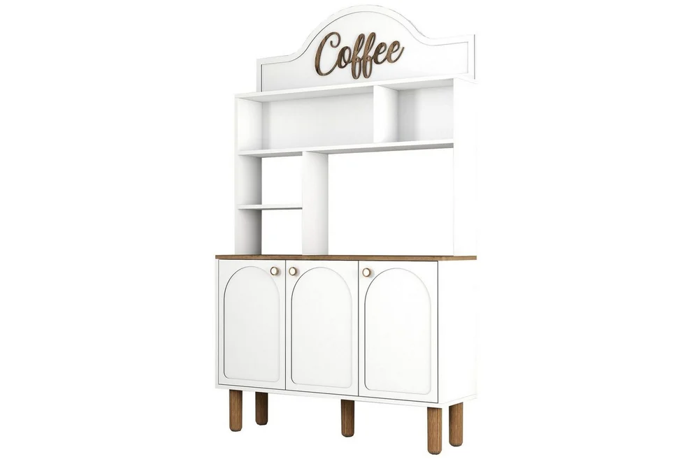 Bar Kaffeskap Tre Hvit / Eik v:8376872