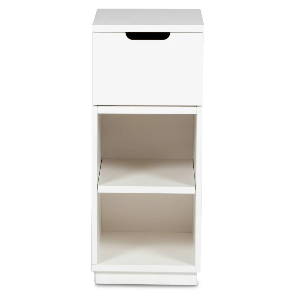 Aoko Nattbord Høyt 1 Skuff, Hvit v:2177995
