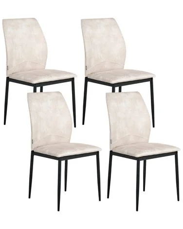 Sett med 4 spisestoler ROCHEPORT Lys beige v:5218472