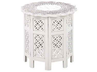 Sidebord BADHI Mangotre Hvit v:3285984