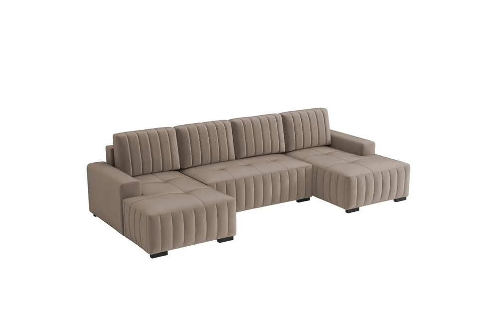 Esher Sovesofa med Dobbel Sjeselong 4-seter i Plysj v:7264061