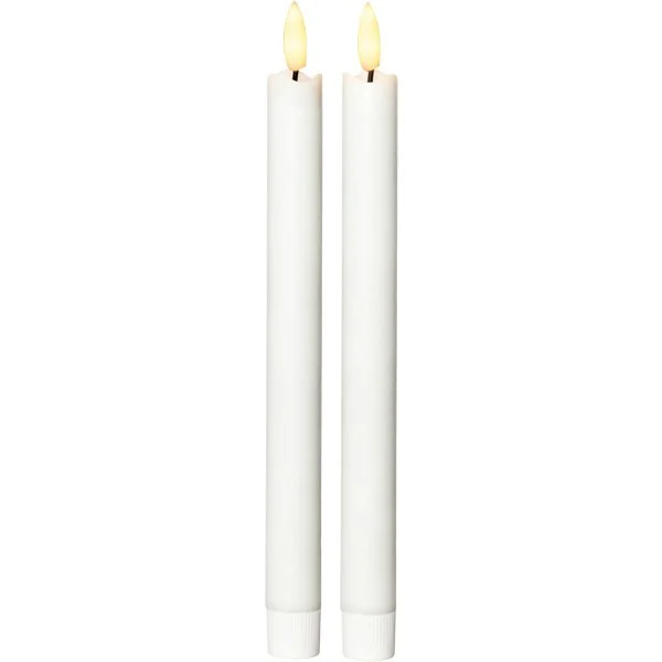 Flamme LED Antikklys Hvit 2-pk, 25 cm v:1963730 Flamme LED Antikklys Hvit 2-pk, 25 cm v:1963730