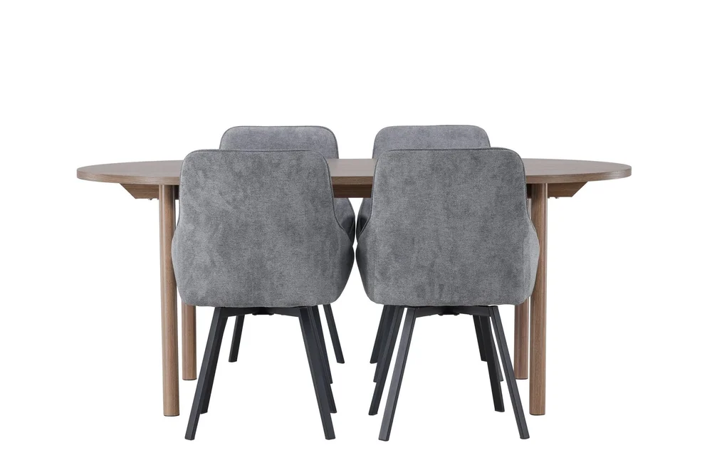 Andy Spisegruppe 180 cm Oval med 4 Rosie Stoler v:3751100