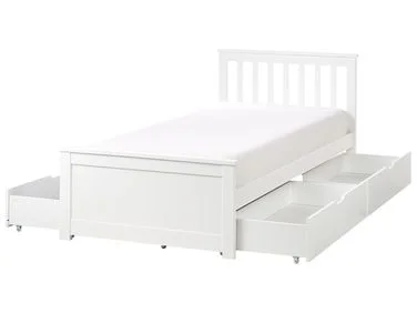 Seng med 4 skuffer OLENDON Furutre Hvit 90 x 200 cm v:9500790 Seng med 4 skuffer OLENDON Furutre Hvit 90 x 200 cm v:9500790