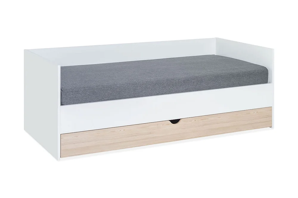Stige seng med Ekstraseng 90×200 cm Hvit/Tre/Natur v:9606206
