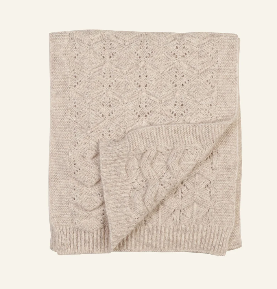 Strikket skjerf sand – 40×200 cm v:5159043