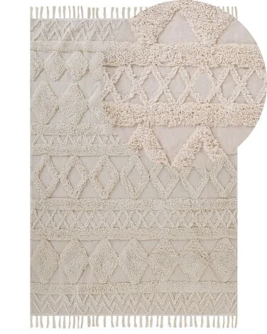 Teppe DIDIM Beige 160 x 230 cm Bomull v:2269260 Teppe DIDIM Beige 160 x 230 cm Bomull v:2269260
