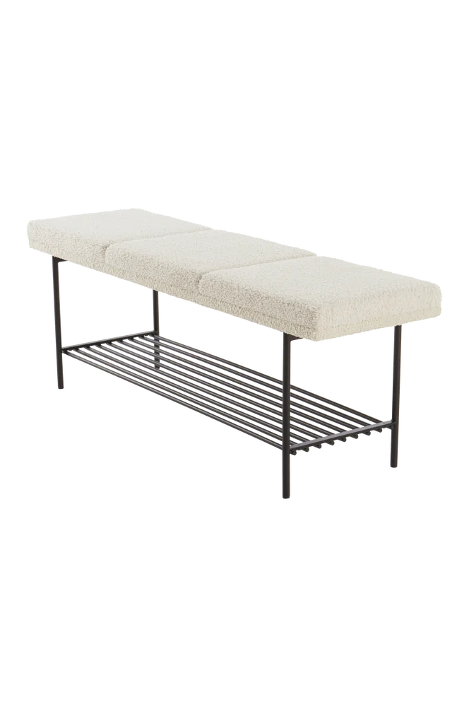 BARKLY benk med skohylle 140 cm – Svart m v:8926106 BARKLY benk med skohylle 140 cm – Svart m v:8926106