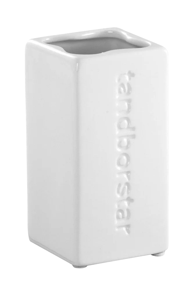 Tannbørsteholder Kub – Hvit – Dekor | m v:4992062